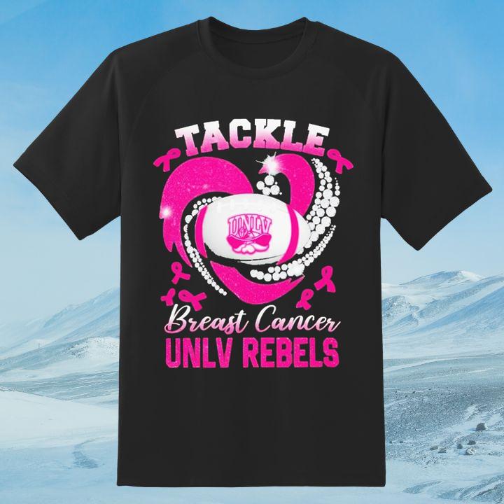 UNLV Rebels Tackle Breast Cancer Awareness Diamond Heart T-Shirt