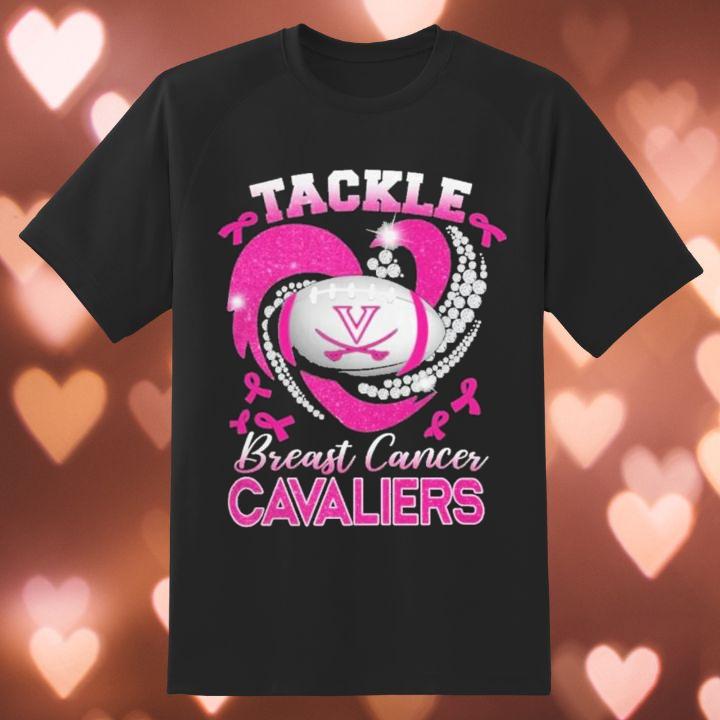 Virginia Cavaliers Tackle Breast Cancer Awareness Diamond Heart T-Shirt