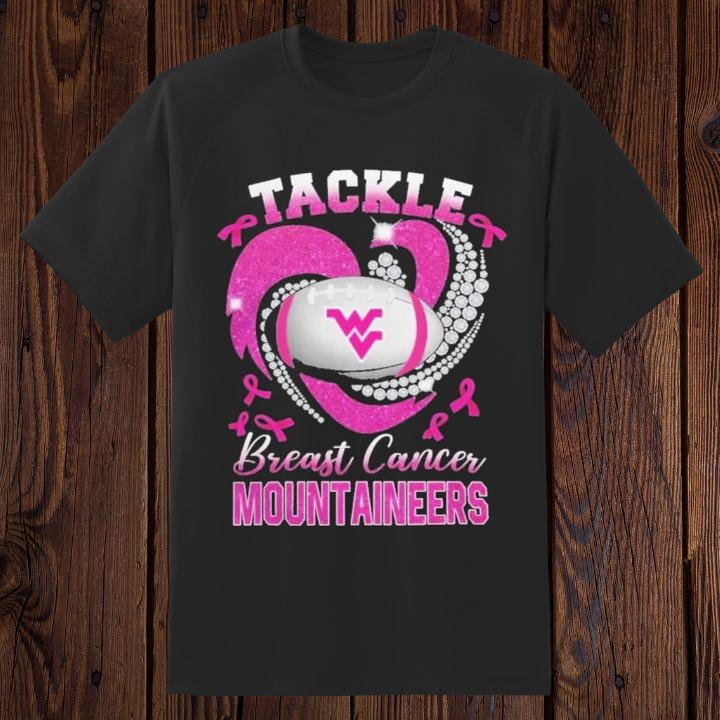 West Virginia Mountaineers Tackle Breast Cancer Awareness Diamond Heart Shirt