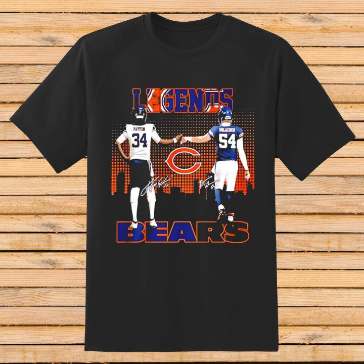 Chicago Bears The Legends Walter Payton Brian Urlacher Signatures T-Shirt