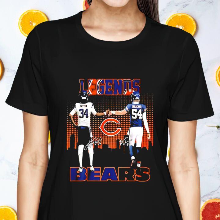 Chicago Bears The Legends Walter Payton Brian Urlacher Signatures T-Shirt womenshirt