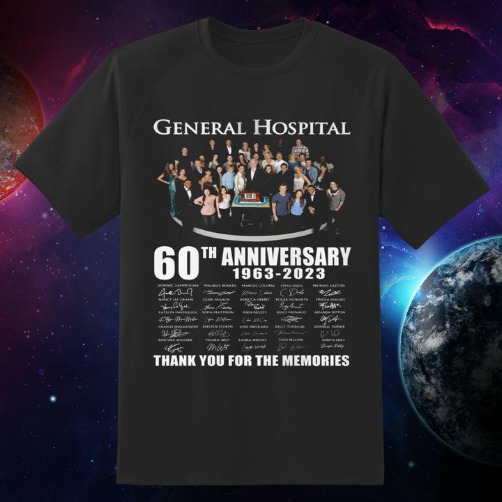 General Hospital 60Th Anniversary 1963-2023 Thank You For The Memories Signatures T-Shirt