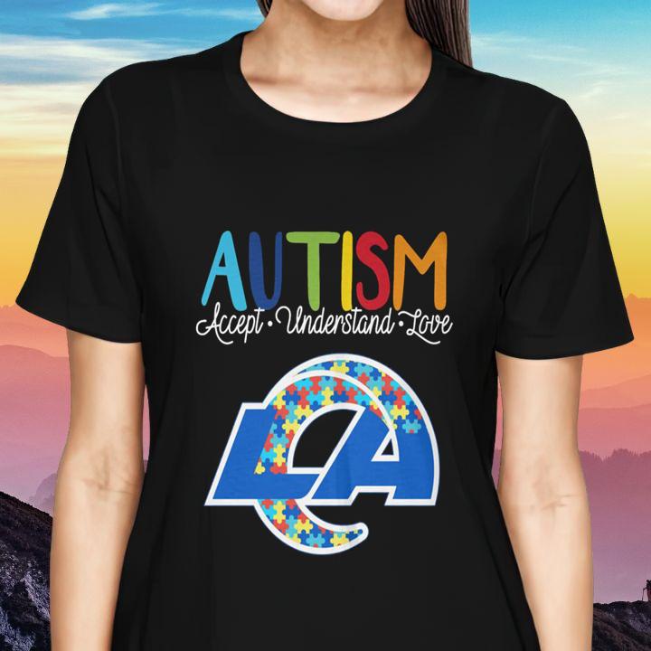 Los Angeles Rams Autism Awareness Accept Understand Love T-Shirt womenshirt