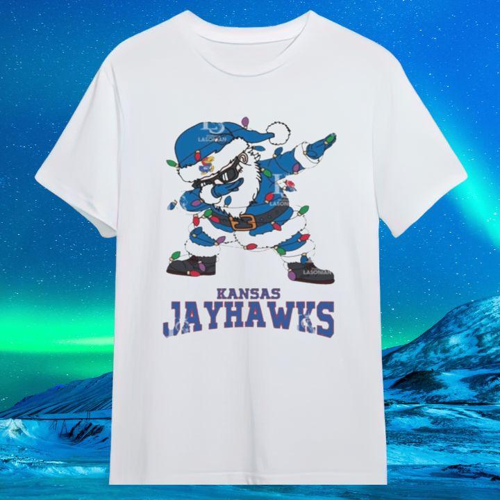 Dabbing Santa Kansas Jayhawks Christmas Light Shirt – Perfect Holiday Gift