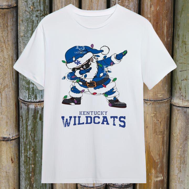 Dabbing Santa Kentucky Wildcats Christmas Light Shirt for Holiday Cheer