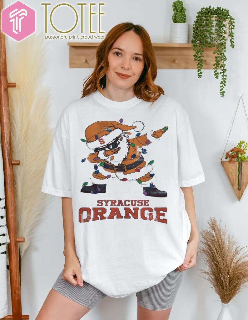 Shop Dabbing Santa Syracuse Orange Christmas Light Shirt for Holiday Fun