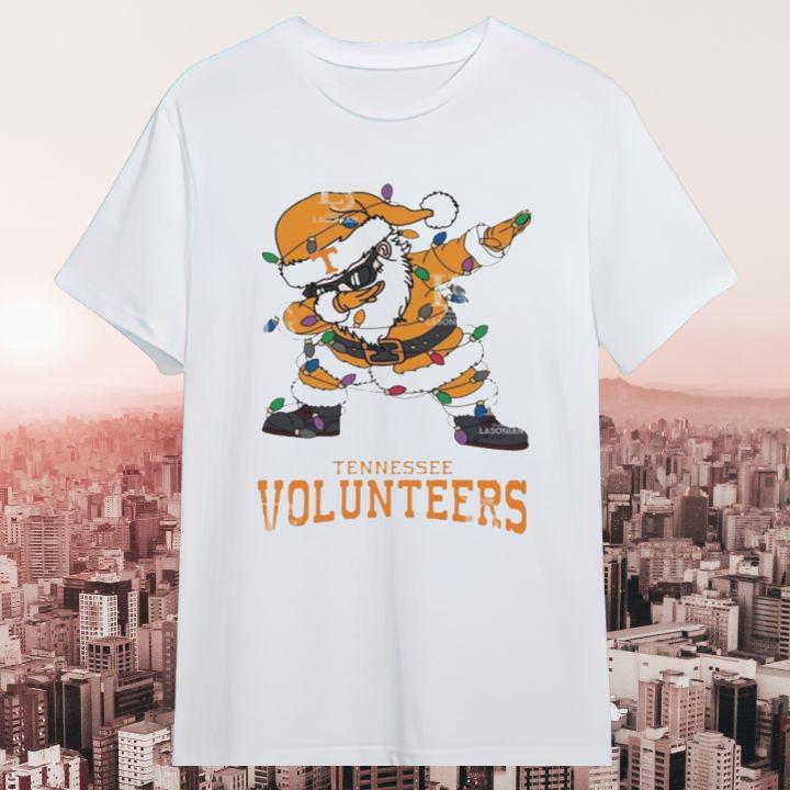 Dabbing Santa Tennessee Volunteers Christmas Light Shirt for Holiday Fun