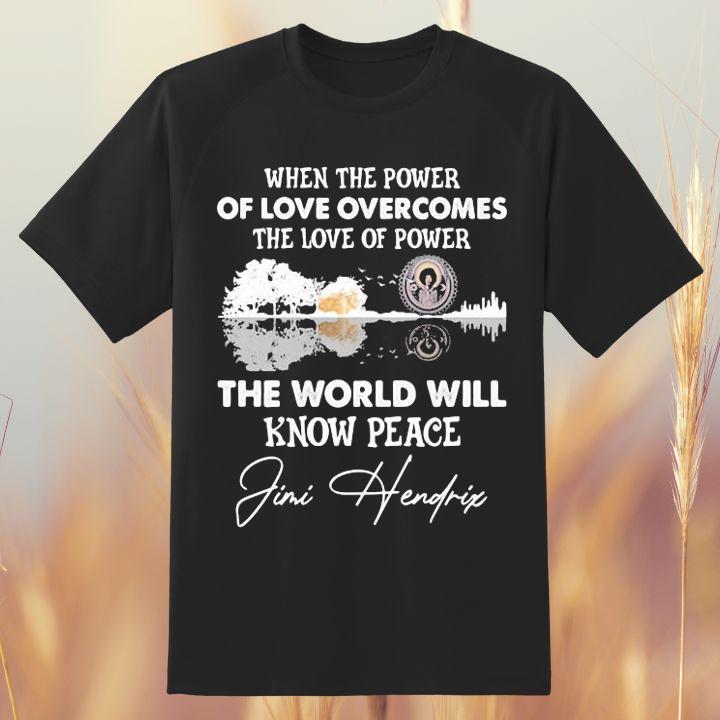 Exclusive Jimi Hendrix Guitar Lake Shirt – When Love Overpowers Power