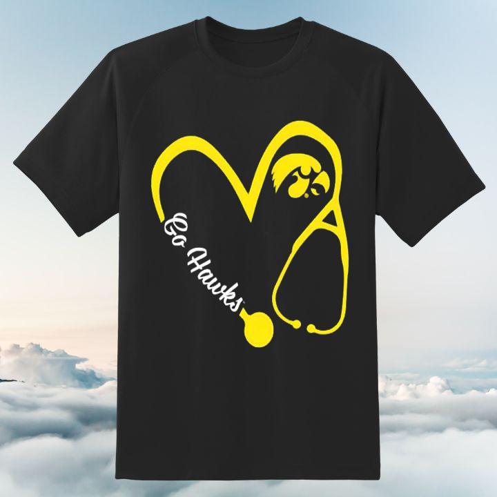 Support Your Team with Iowa Hawkeyes Nurse Stethoscope T-Shirt – Perfect Gift!