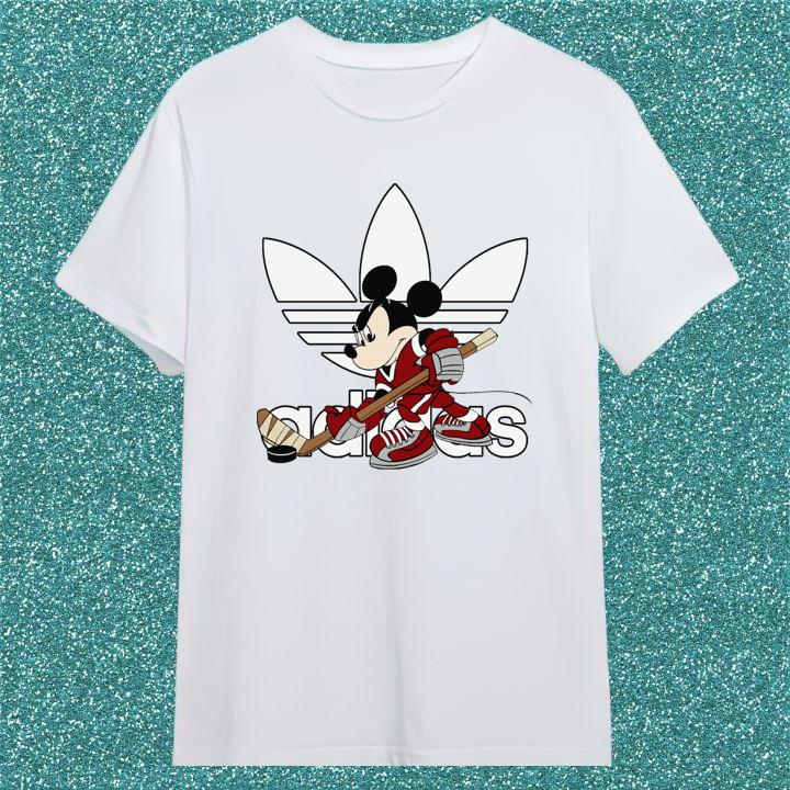 Adidas Logo Mickey Mouse Ice Hockey Disney Sports T-Shirt - Shop now!