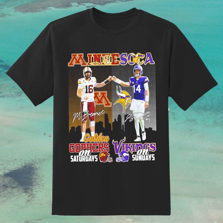 Minnesota Golden Gophers and Vikings Autograph T-Shirt - Limited Edition