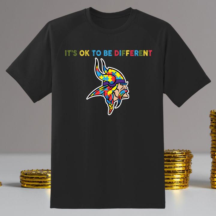 Minnesota Vikings Autism Awareness Its Ok To Be Different T-Shirt