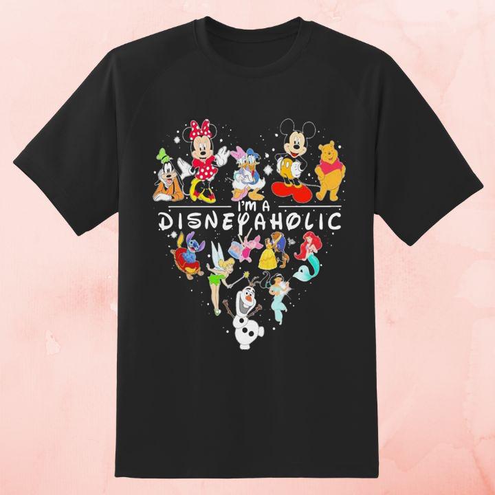 Im A Disney Aholic Heart Disney Characters T-Shirt