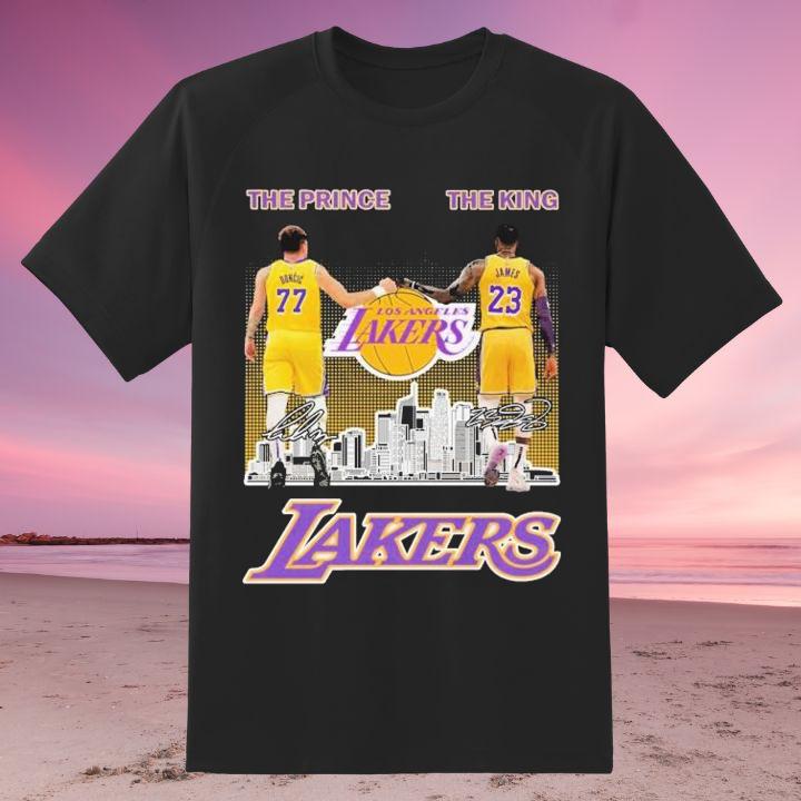 Luka Doncic Lebron James The Prince The King Lakers Signed Shirt