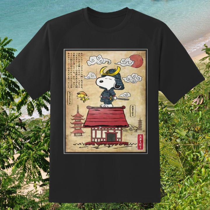 Peanuts Snoopy Woodstock Beagle Samurai In Japan T-Shirt