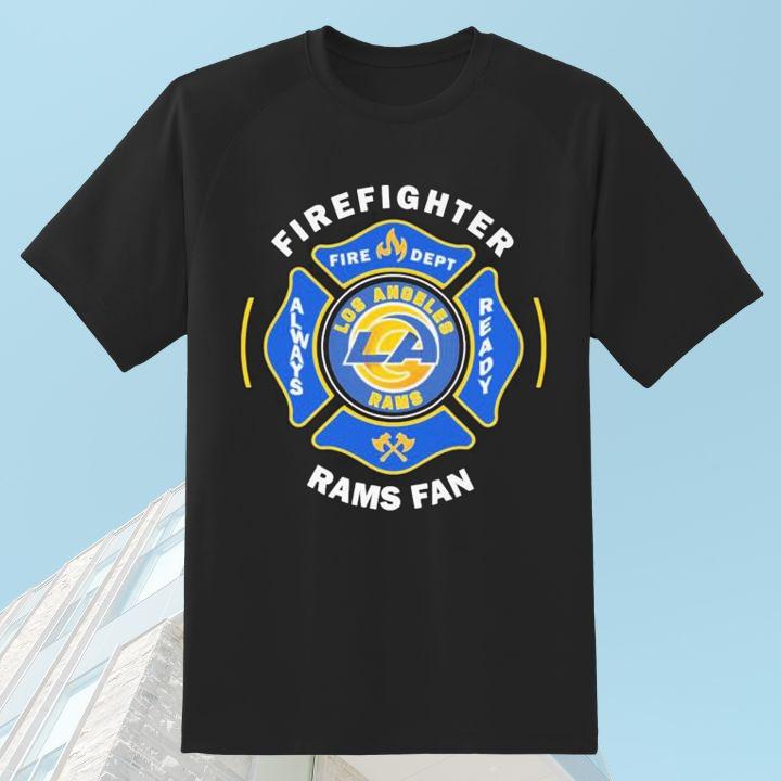 Fire Dept Los Angeles Rams Logo Football Firefighter T-Shirt
