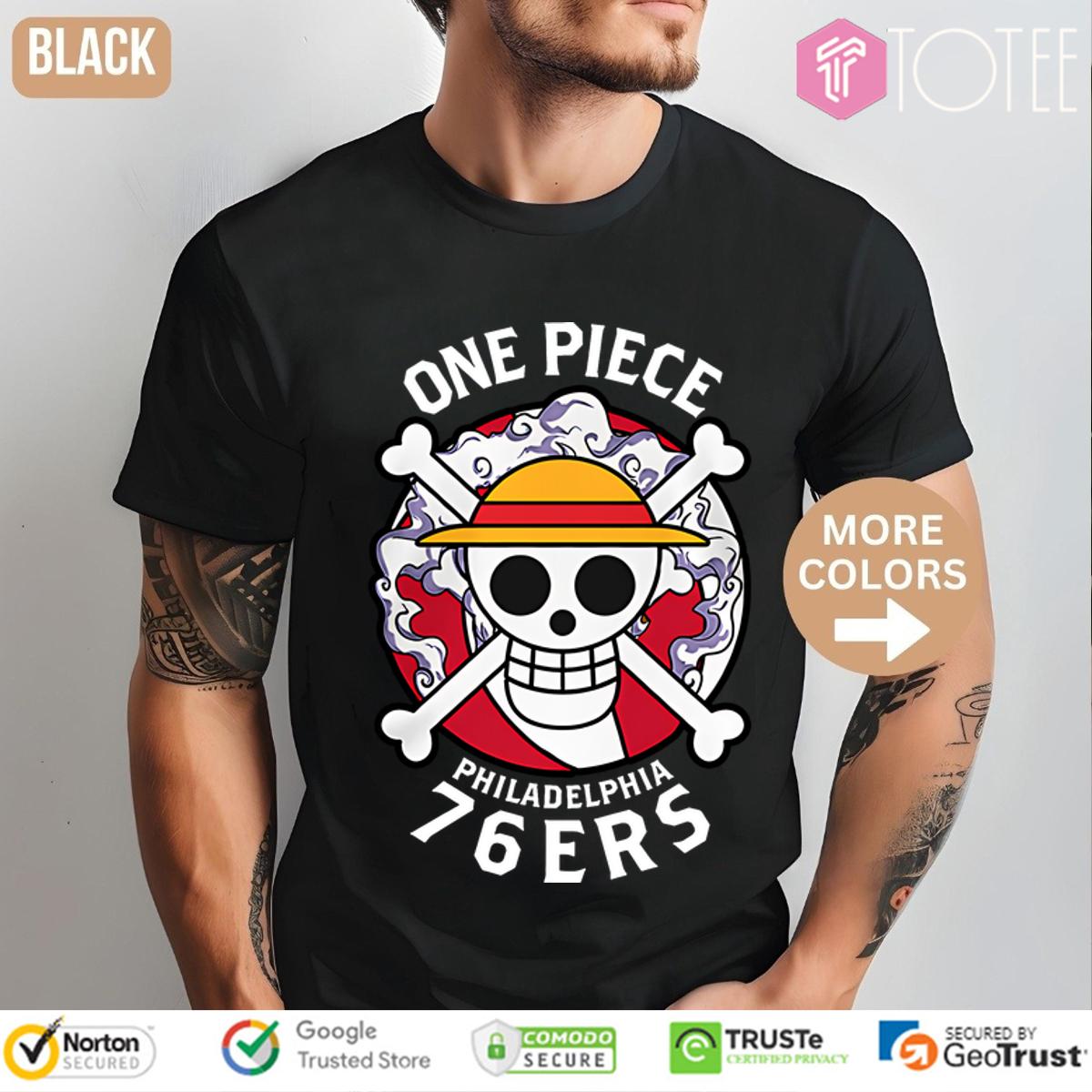 Philadelphia 76ers X One Piece Luffy Gear 5 Logo T-Shirt