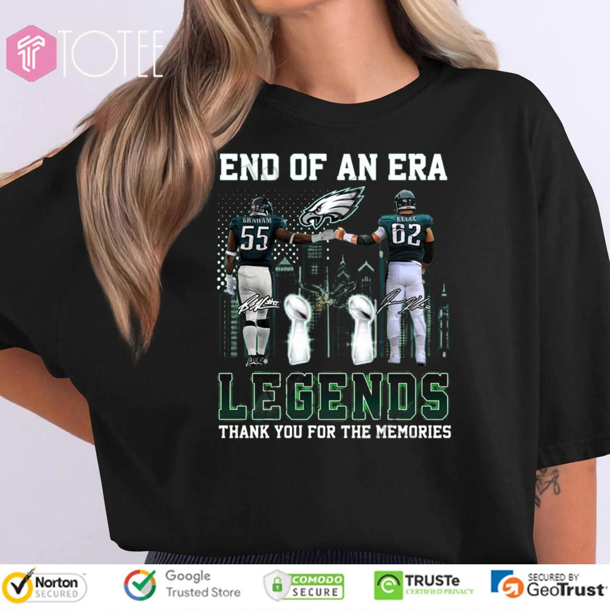 End Of An Era Legends Brandon Graham Jason Kelce Eagles Signatures T-Shirt