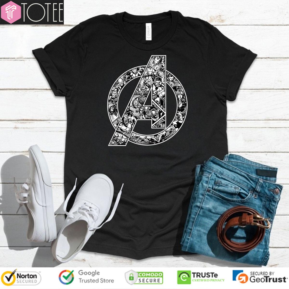 Marvel Comics Superheroes Inside The Avengers Logo T-Shirt