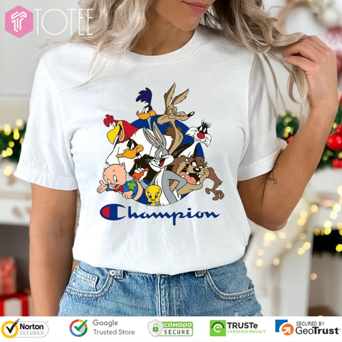Looney Tunes Characters Parody Champion Logo T-Shirt