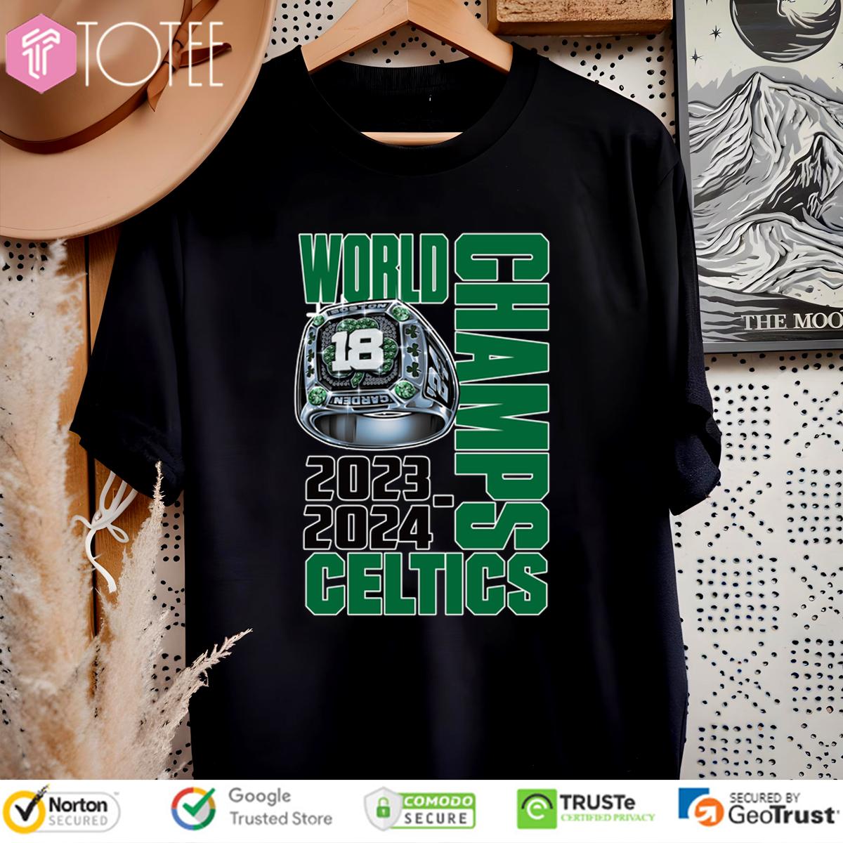 Boston Celtics 18 Championship Rings 2023 2024 World Champs Shirt 