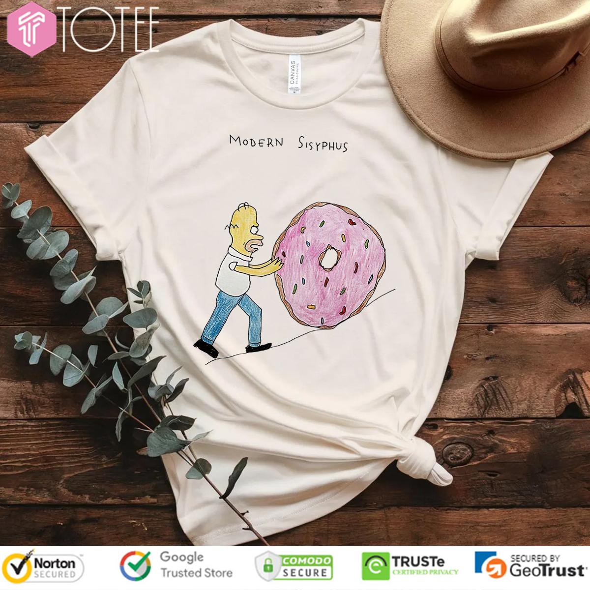 Homer Simpson Modern Sisyphus Donut T-Shirt