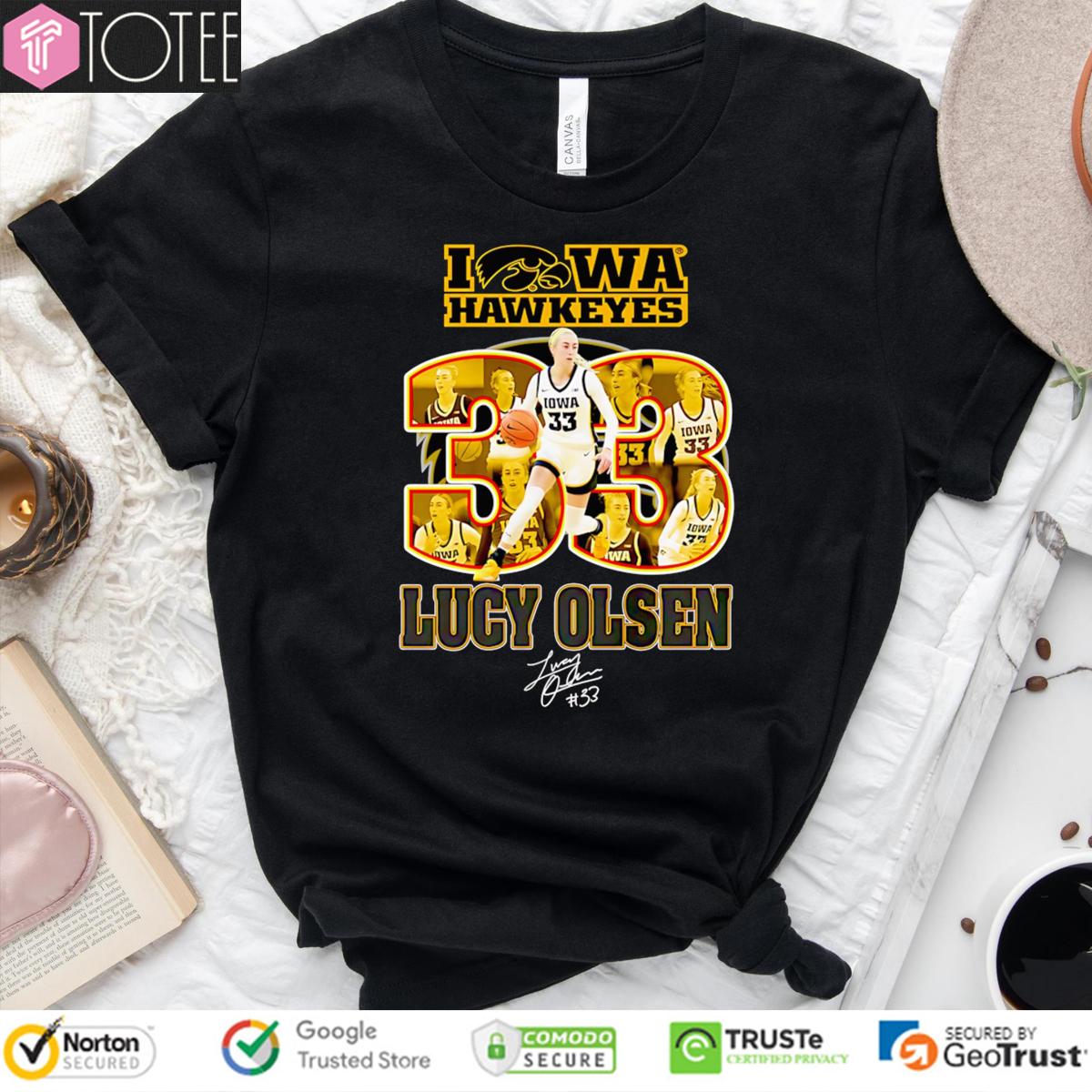 Iowa Hawkeyes Lucy Olsen 33 Signature T-Shirt