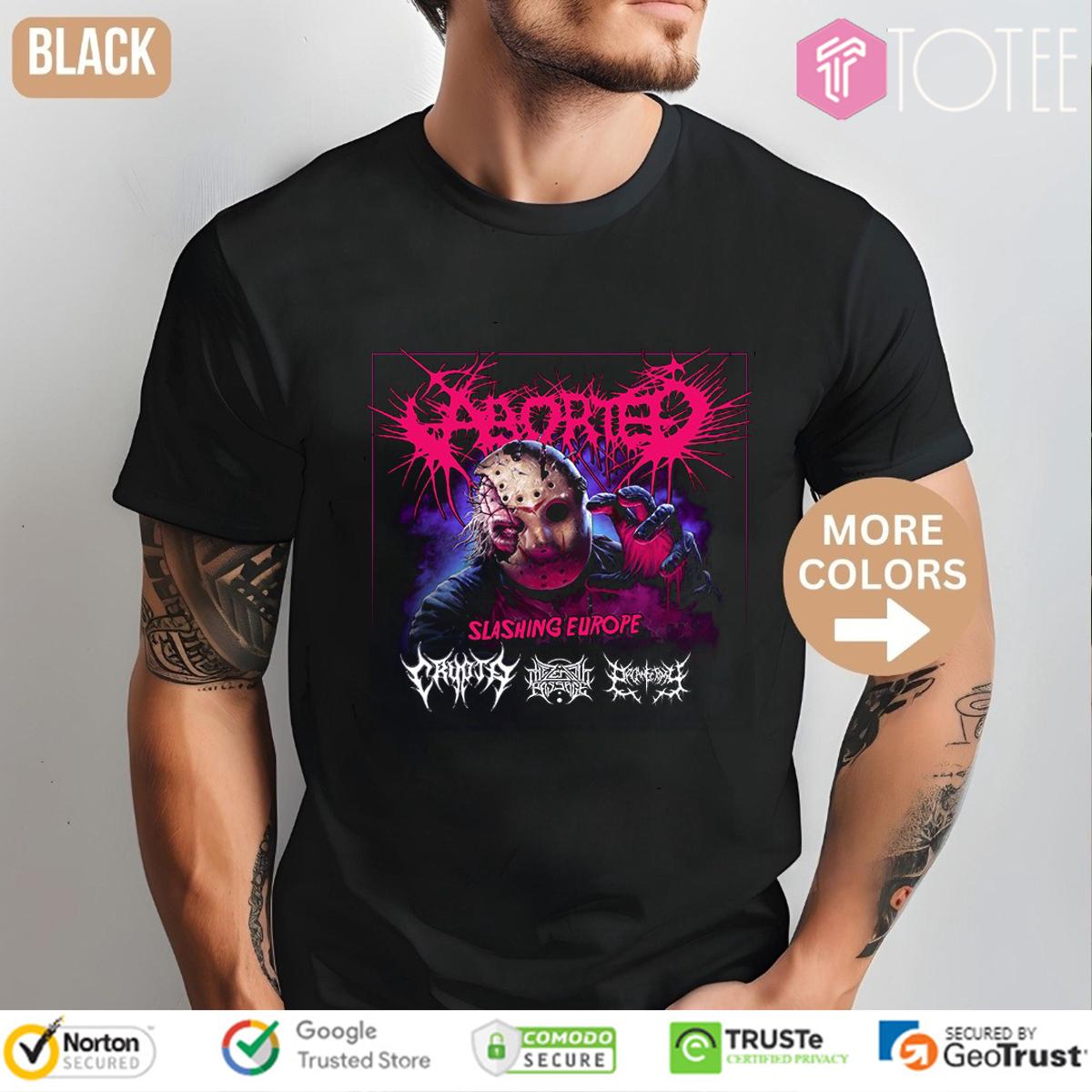 Aborted Slashing Europe Tour 2025 t-shirt