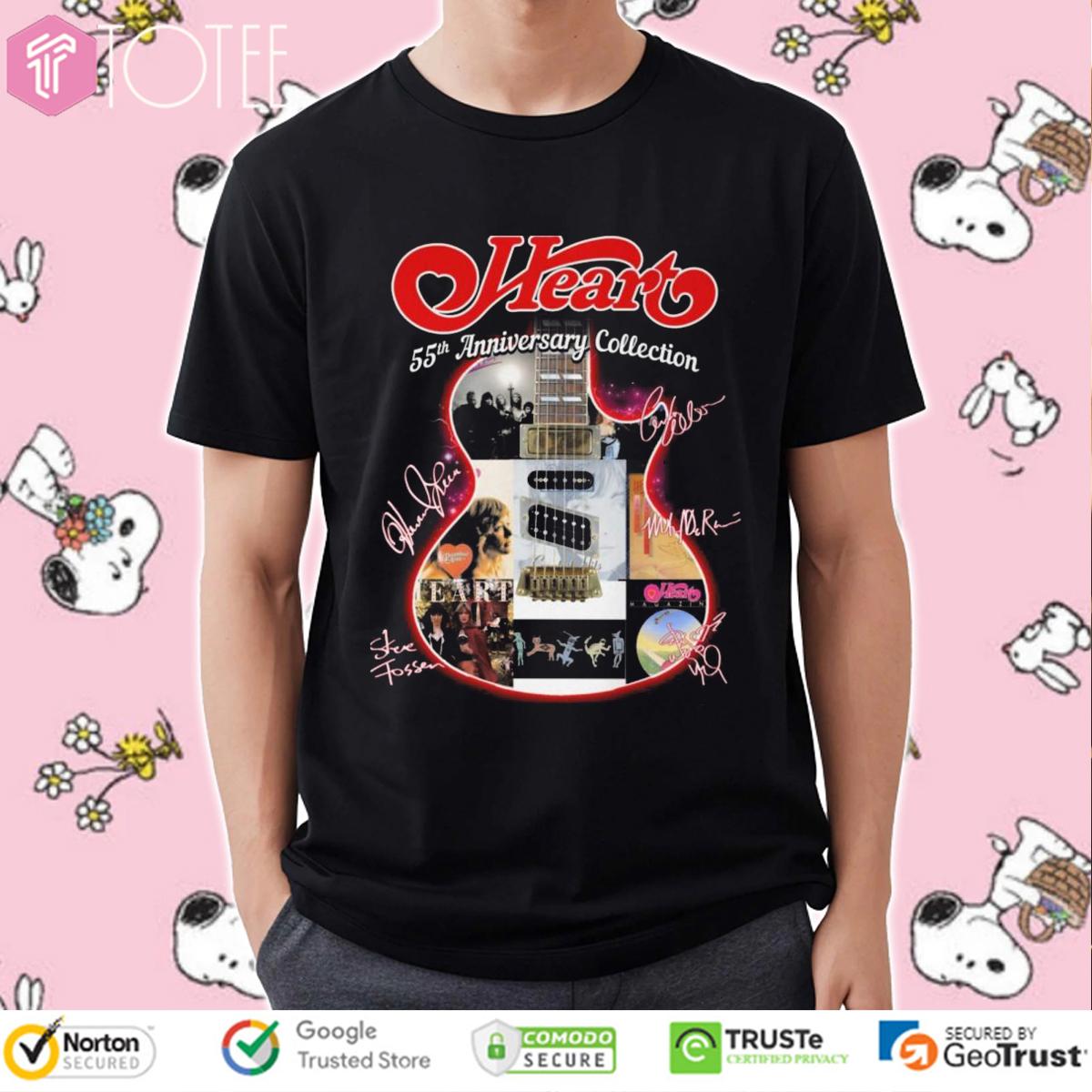 Heart Rock band 55th Anniversary Collection Signatures t-shirt