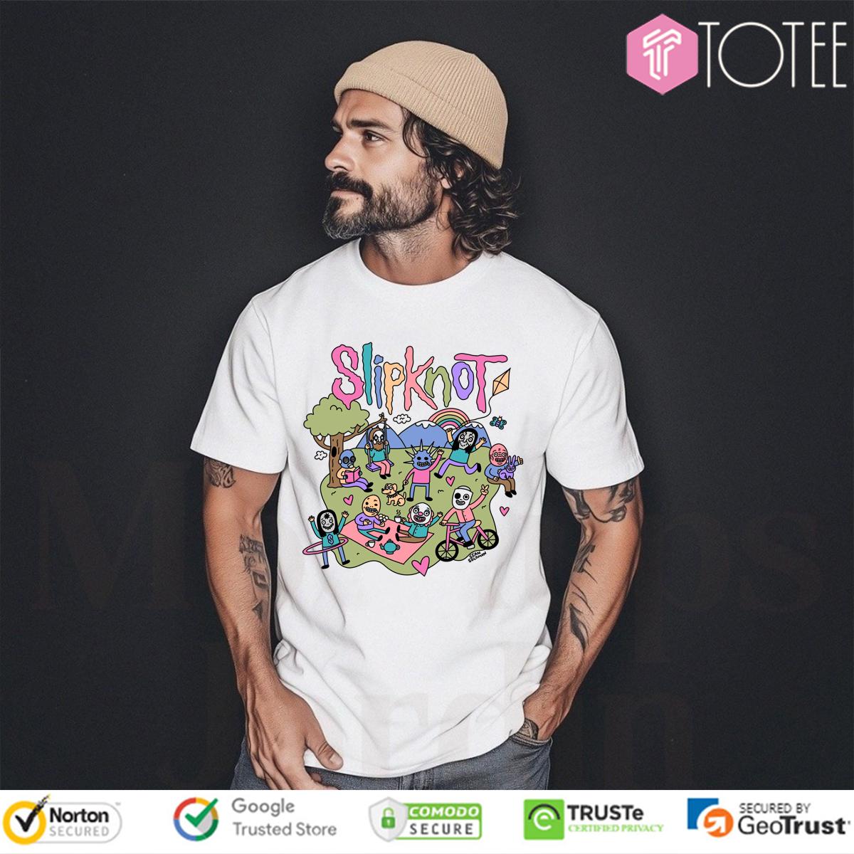 Slipknot Cartoon Characters Happy Nature Fun Cute t-shirt