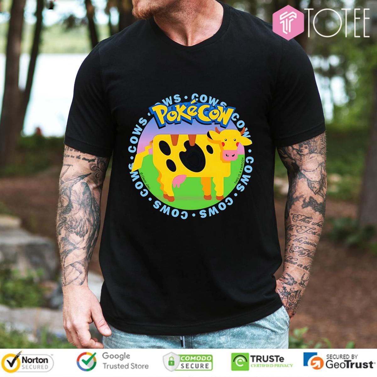 Pokécow Parody Cows Pokemon t-shirt