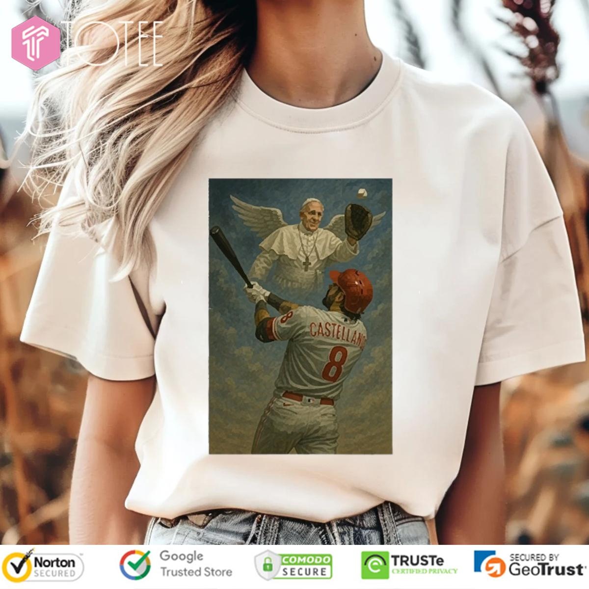 Philadelphia Phillies Nick Castellanos Pope Francis Home Run T-shirt