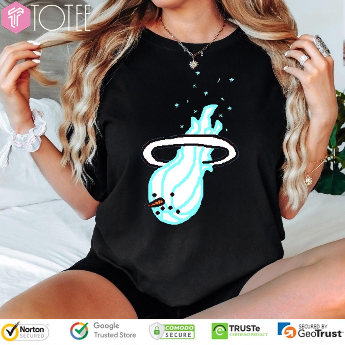 Miami Cold Snowman Parody Miami Heat Logo T-shirt