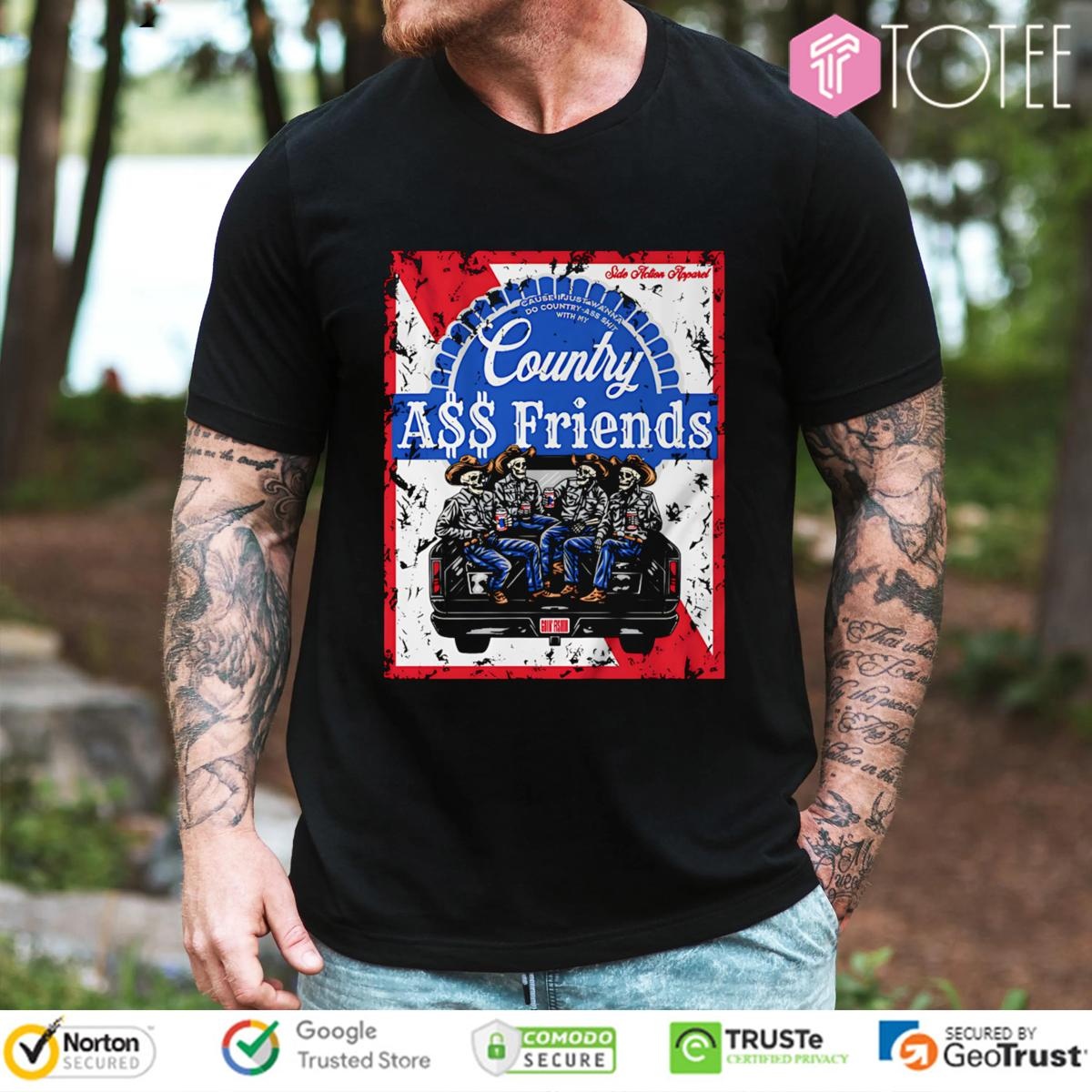 Country Ass Friends Parody Pabst Blue Ribbon T-shirt