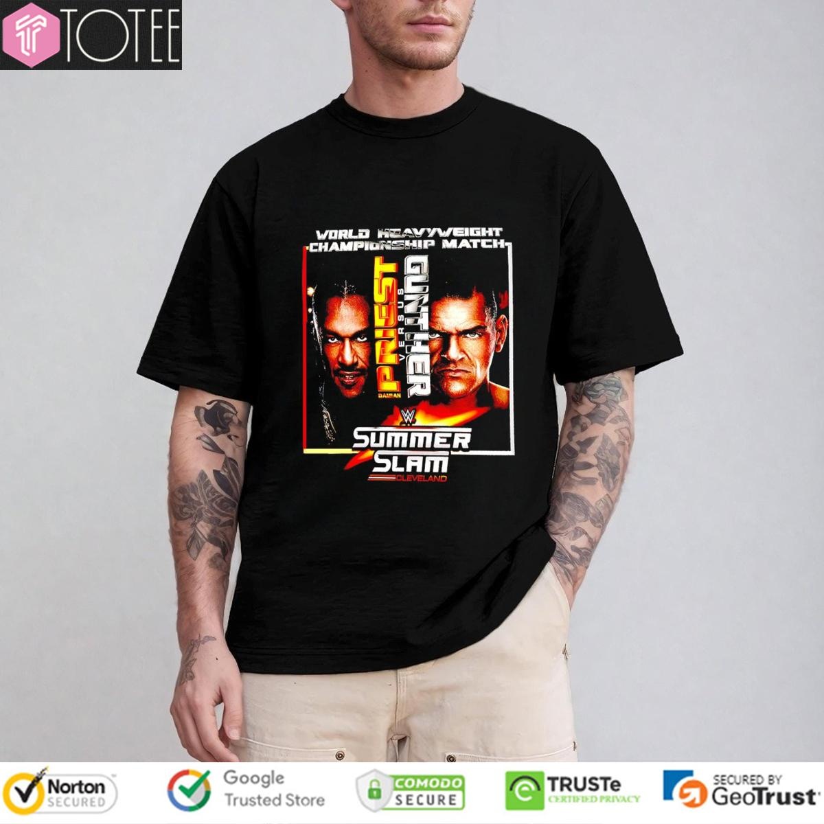 Damian Priest Vs Gunther Summerslam World Heavyweight Championship Match T-shirt