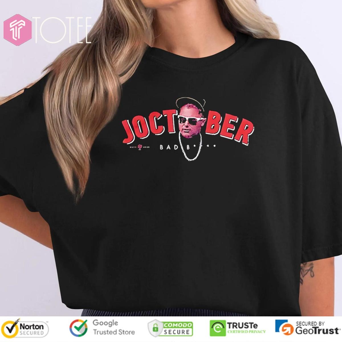 Joctober Bad Bitch Joc Pederson Pearl Necklaces Atlanta Braves T-shirt