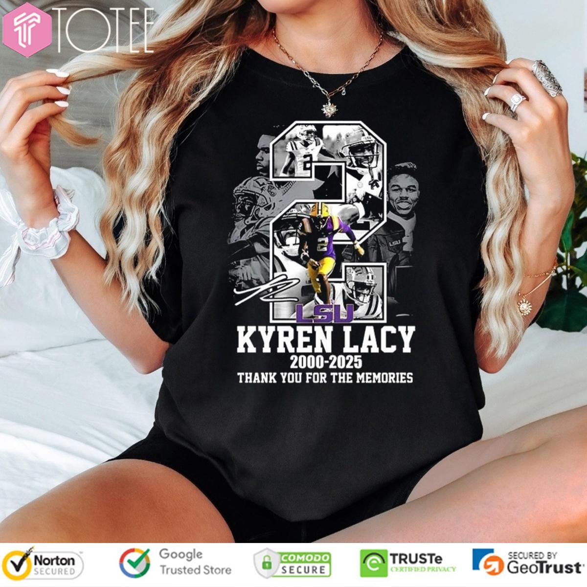 Rest In Peace Kyren Lacy 2000-2025 Signature Thank You Lacy T-shirt