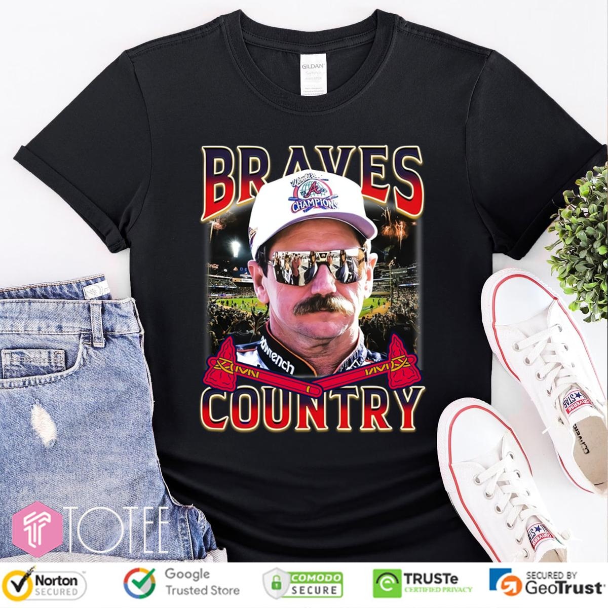 Dale Earnhardt Braves Country Dale Tribute Atlanta Braves T-shirt 1