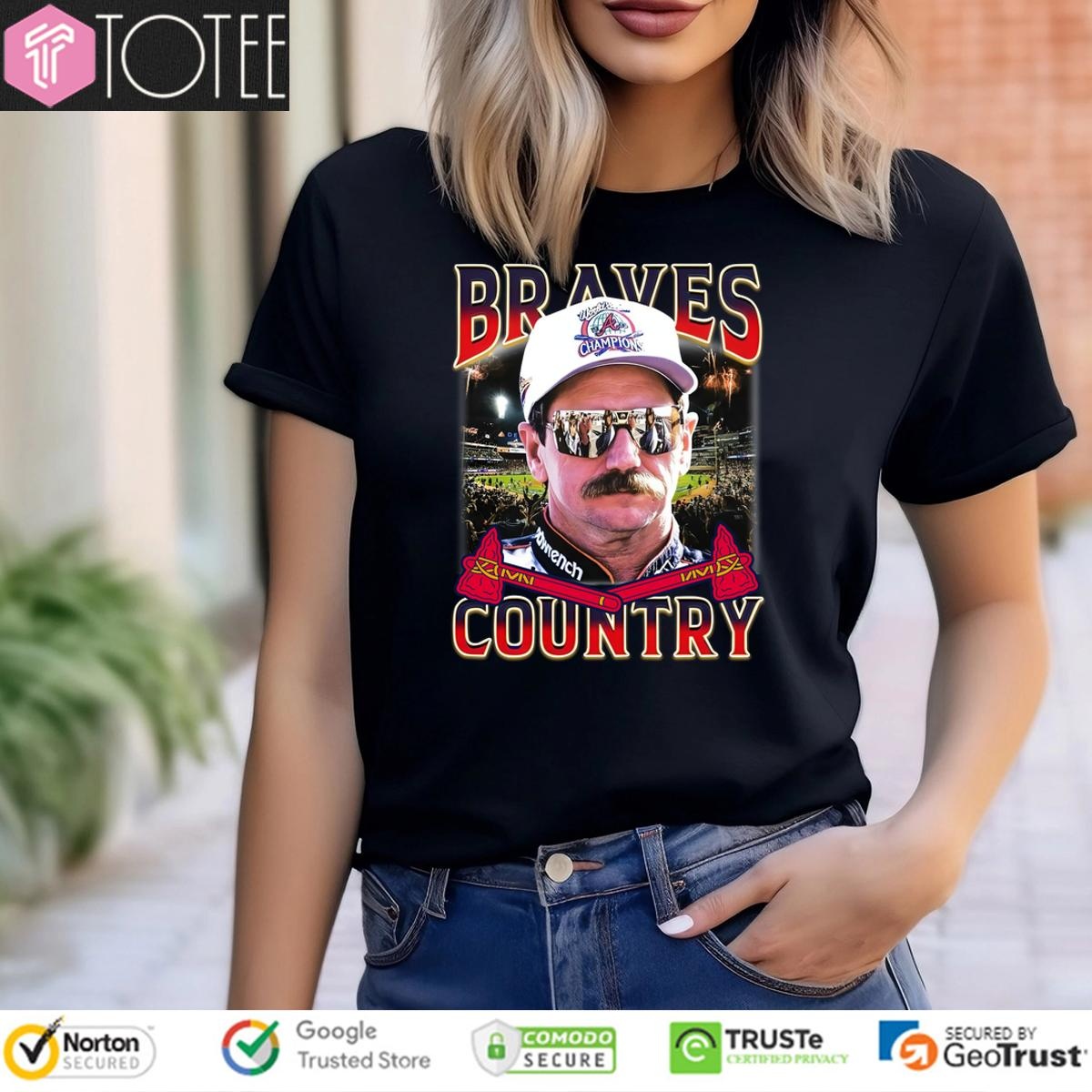 Dale Earnhardt Braves Country Dale Tribute Atlanta Braves T-shirt 4