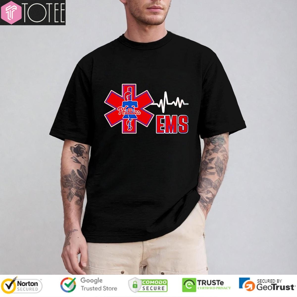 EMS Philadelphia Phillies Baseball Heartbeat T-shirt