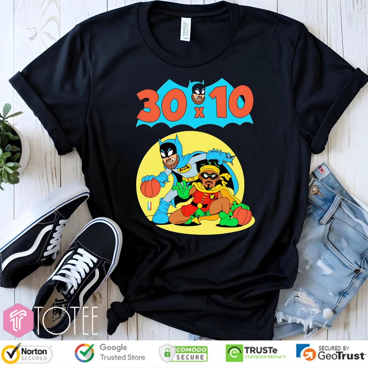The Warriors And The Bulls Jimmy And Steph 33-10 Batman And Robin T-shirt