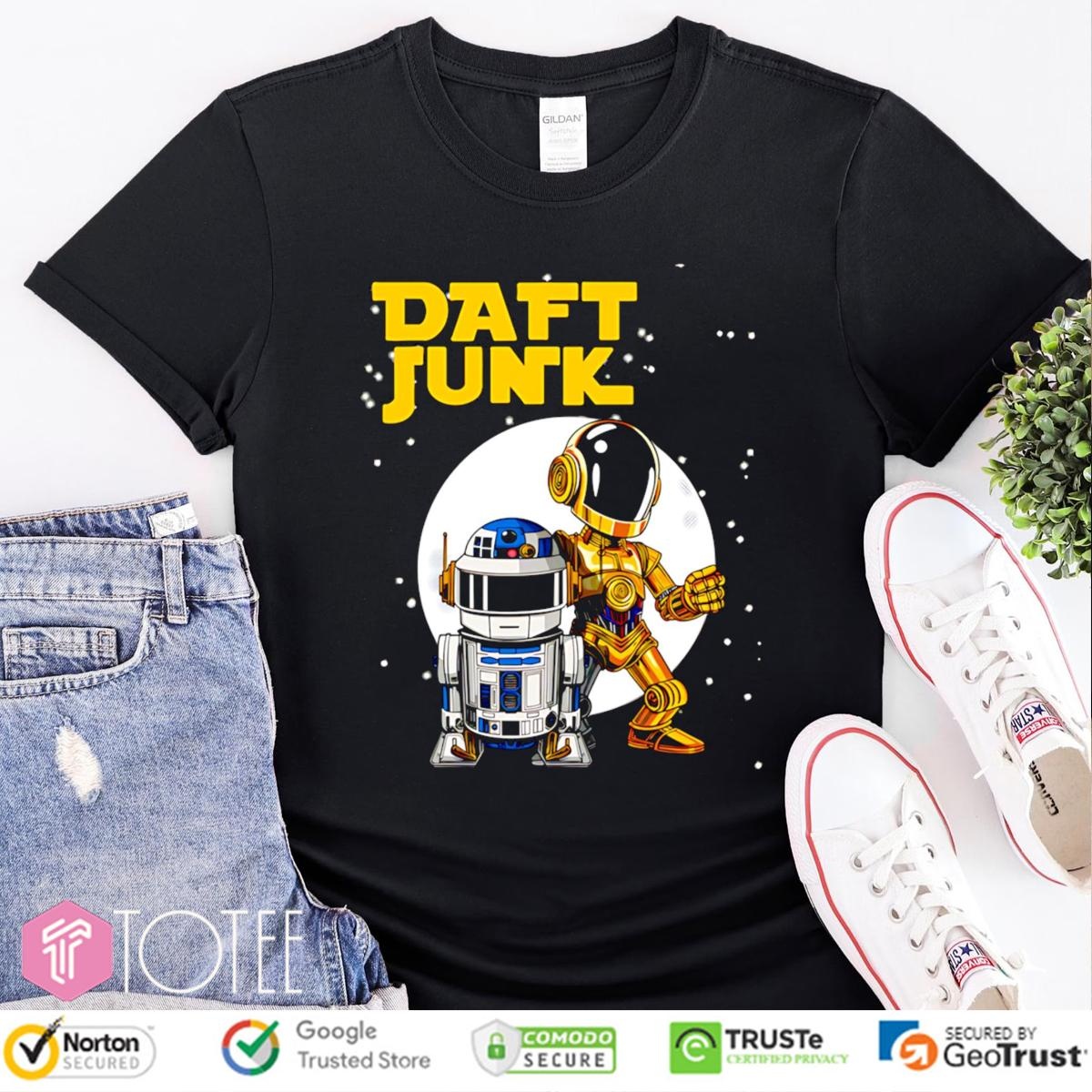 Daft Junk Parody Star Wars R2-D2 C-3PO Daft Punk T-shirt