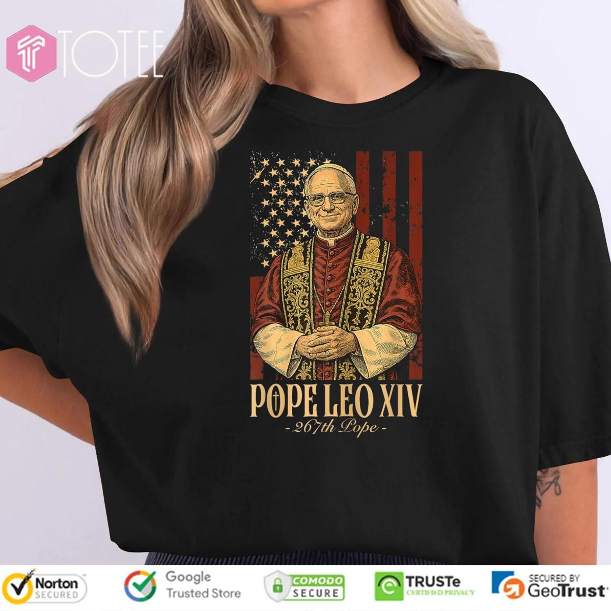 Cardinal Robert Francis Pope Leo XIV American Flag 267th Pope T-shirt