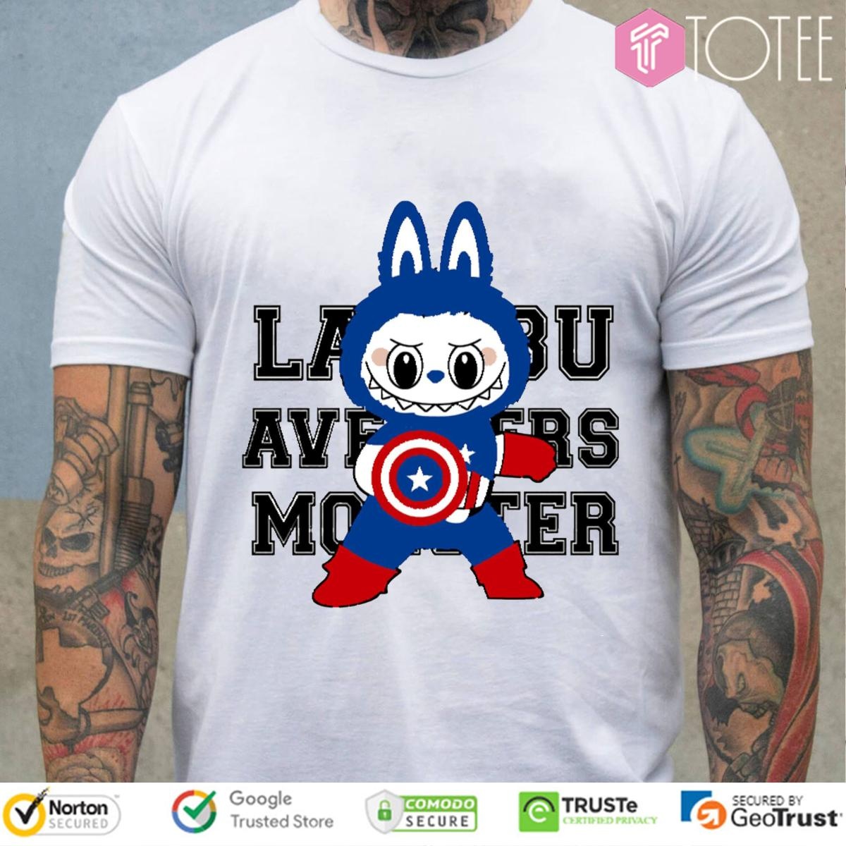 Labubu Avengers Monster Marvel Captain America T-shirt