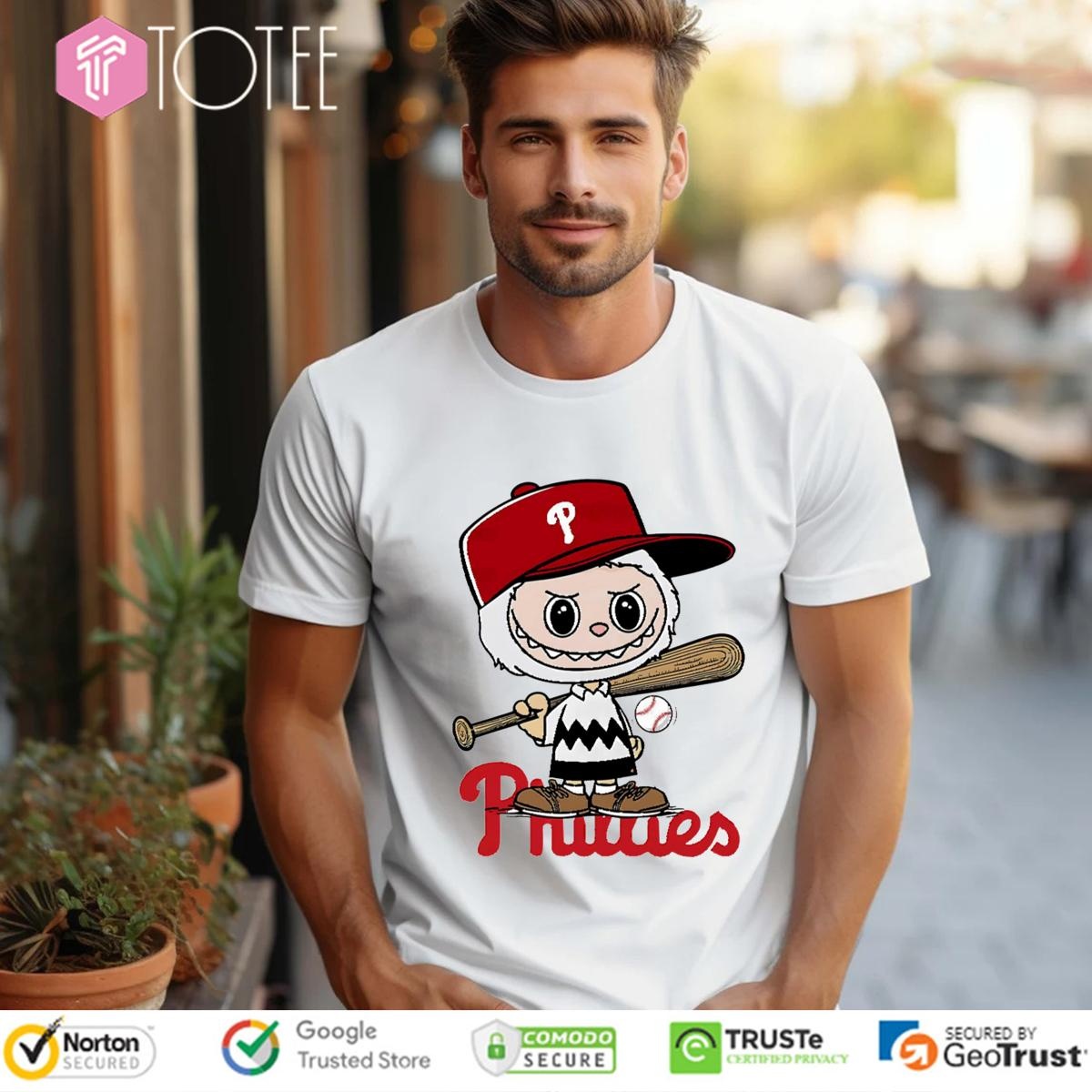 Labubu Charlie Brown Philadelphia Phillies Baseball T-shirt