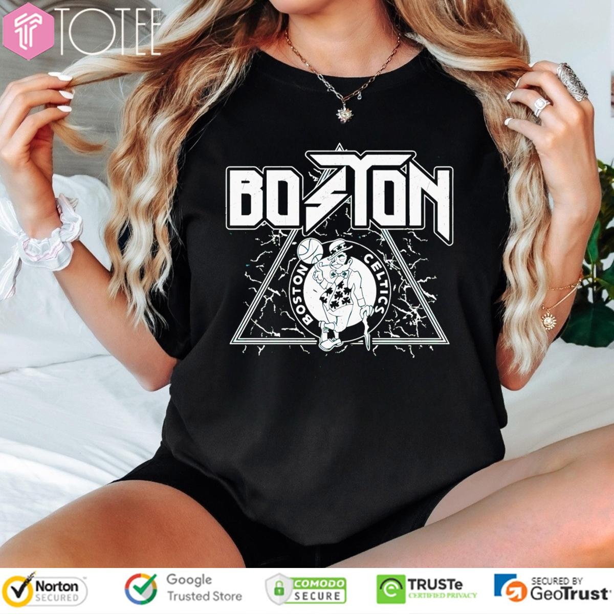 Boston Celtics Parody Def Leppard Triangle Logo T-shirt
