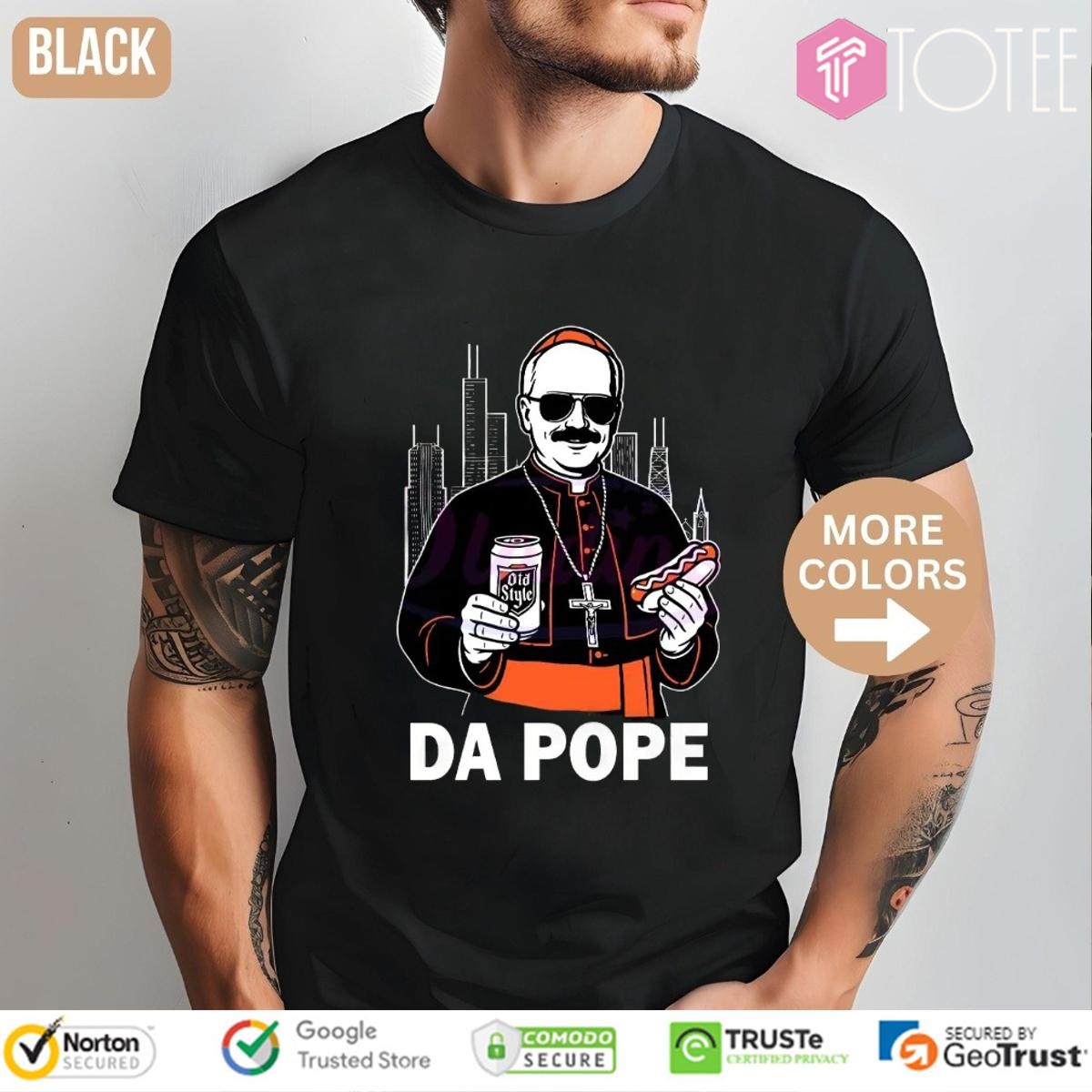 Chicago Da Pope Leo Xiv Hot Dog Old Style Beer American T-shirt