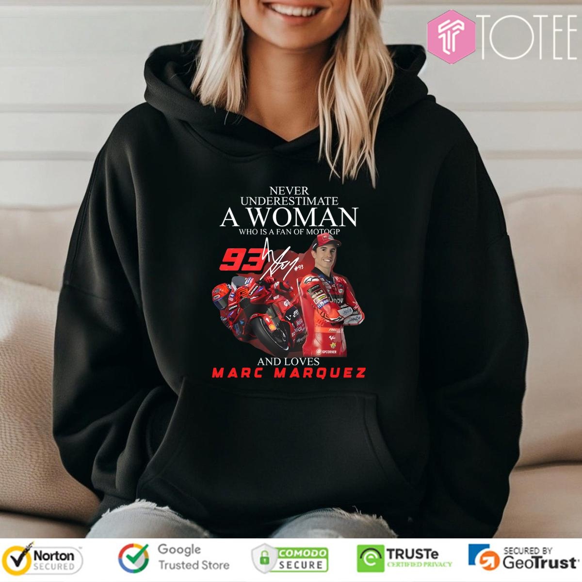 Never Underestimate A Woman Who Is A Fan Of Motogp And Loves Marc Marquez Limited Edition T-shirt 2