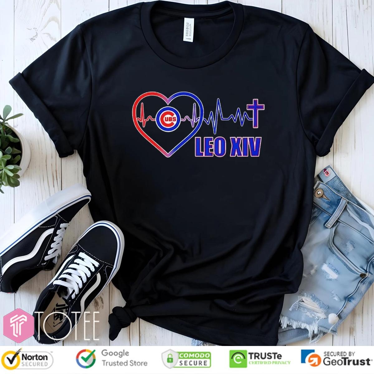 Pope Leo XIV Chicago Cubs Heartbeat Nurse Stethoscope T-shirt
