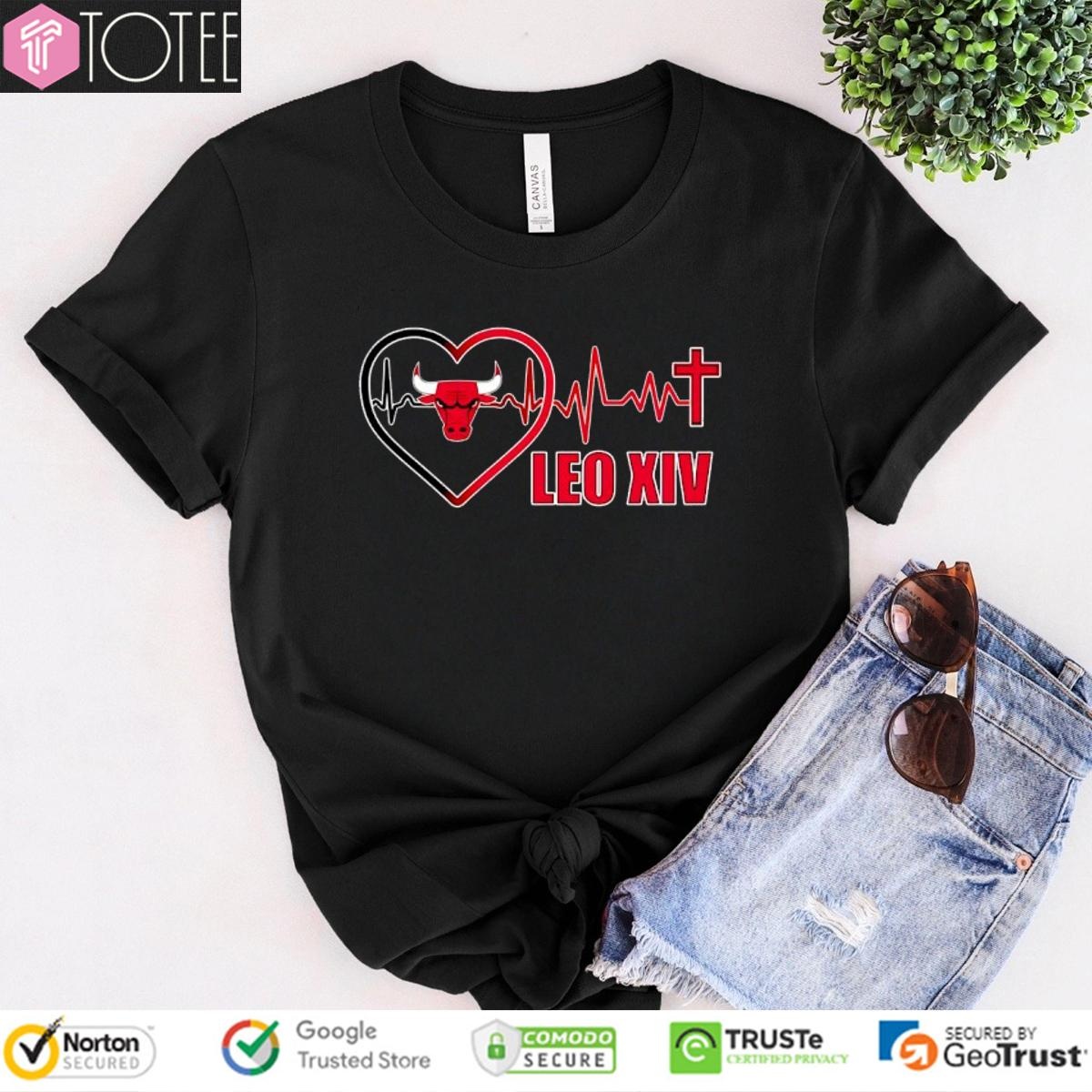 Pope Leo XIV Chicago Bulls Heartbeat Nurse Stethoscope T-shirt